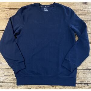 Tek Gear Mens Size S Navy fleece lined Pullover Sweatshirt w/thumbholes